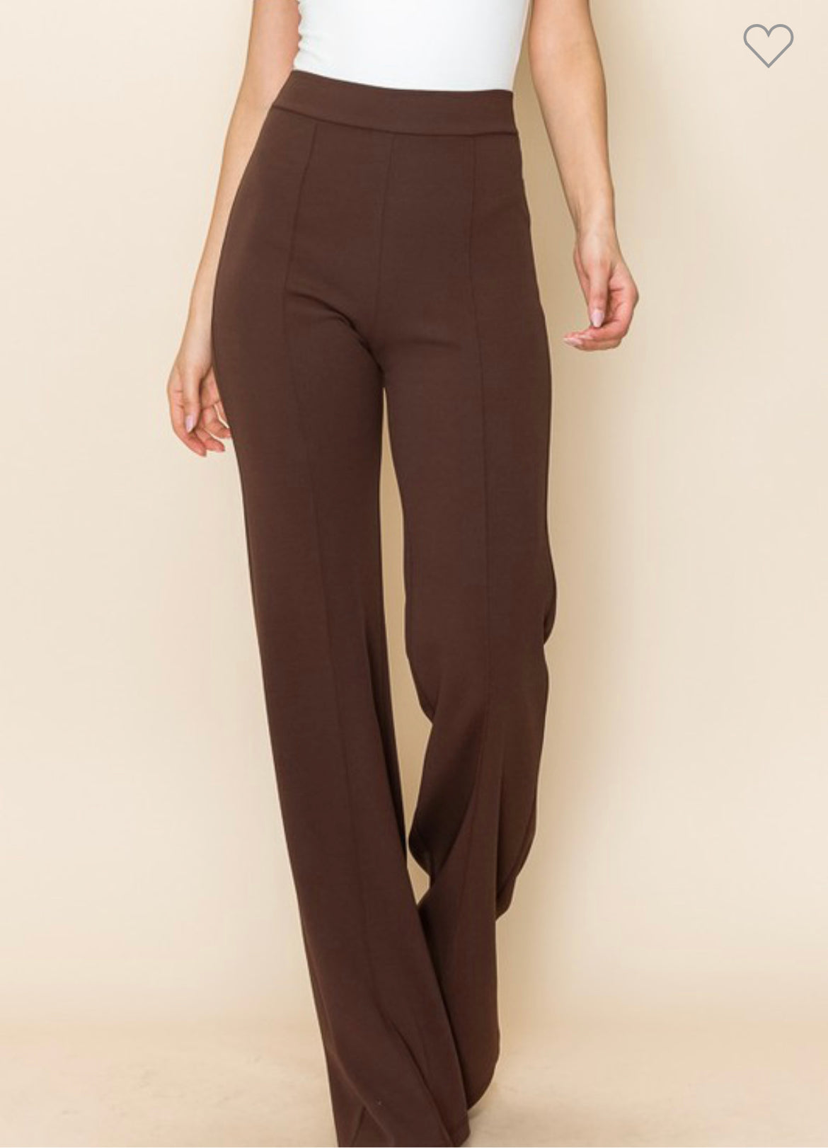 TORI HIGH WAISTED DRESS PANTS - BROWN